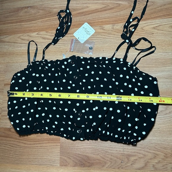 Free People Polka Dot Crop Top Size 6 - Picture 7 of 8